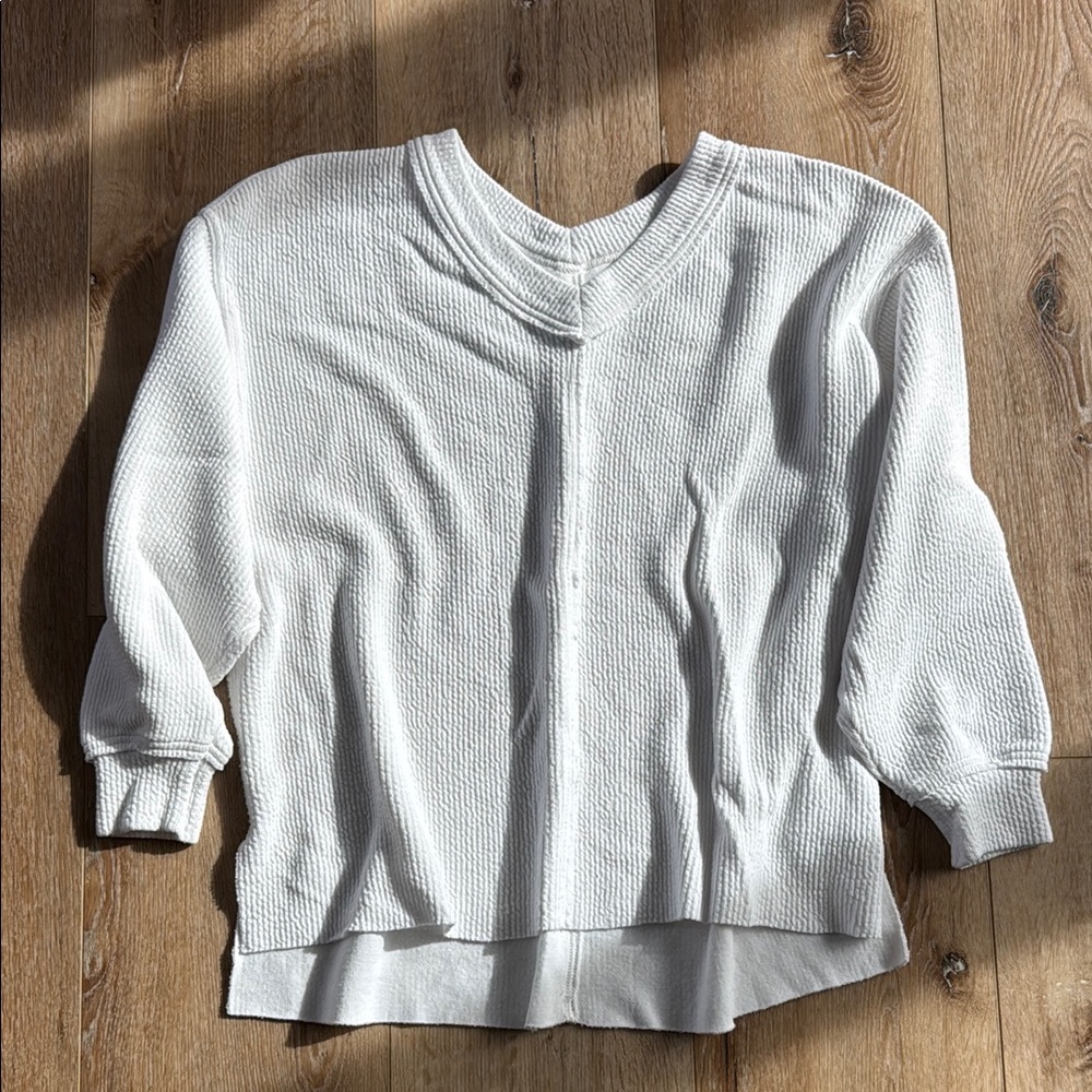 Aerie oversized double v-neck sweatshirt